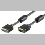   Quality VGA hosszabbító kábel 10m M/F réz, 2 ferrit GOOBAY (50488)