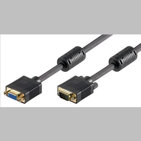 Quality VGA hosszabbító kábel 10m M/F réz, 2 ferrit GOOBAY (50488)