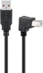  USB kábel A-B 2.0 "L" alak 1,8m fekete GOOBAY (50856)