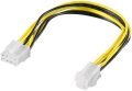   P4 8 pin M - 4 pin F alaplapi tápcsatlakozó kábel 0,24 m GOOBAY (51358)