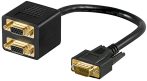   VGA Y adapter DSUB 15M -> 2x DSUB 15F kábel 15 cm GOOBAY (93263)