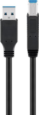 USB 3.0 kábel A-B 1,8m fekete GOOBAY (93655)