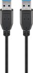 USB 3.0 kábel A-A 3m fekete GOOBAY (93929)