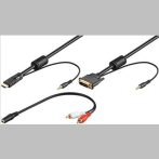 DVI kábel DVI M+audio/HDMI M 2,0m GOOBAY (95028)