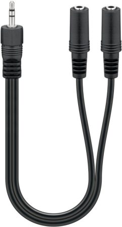 Audio kábel 3,5mm jack Y 2xjack F->jackM GOOBAY (50464)