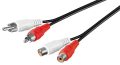 Audio kábel hosszabbító 2RCA 2,5m GOOBAY (50026)