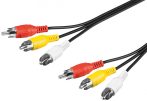 Audio-Video kábel 3RCA/3RCA 2m GOOBAY (50381)