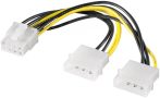   Y tápkábel 2 x 5,25" MOLEX M --> 8 pin PCI Express átalakító GOOBAY (93241)