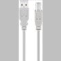 USB kábel A-B 2.0 4,5m bézs szín (S-3105)