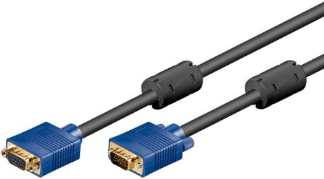 Quality VGA hosszabbító kábel  3m M/F CCA,  2 ferrit GOOBAY (93614)