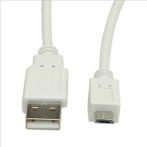 USB kábel A- micro B 2.0 0,8m bézs szín (S-3151)