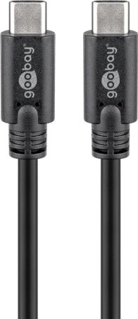 USB 3.1 kábel C/M - C/M fekete 0,5 m, max. 4,5 W-ig GOOBAY (67975)