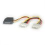   SATA tápkábel átalakító SATA -> 3 x 4 pin MOLEX Female ROLINE (11.03.1040)