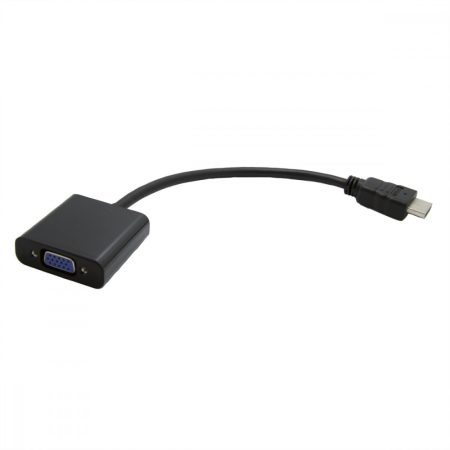 HDMI adapter HDMI M -> VGA 15F kábel 15 cm aktív, fekete VALUE  (12.99.3114)