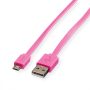 USB kábel A- micro B 2.0 PVC pink 1 m Roline (11.02.8762)
