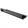   Keystone UTP patch panel 24 porthely 19" C5/C6 fekete, fém, üres (26.11.0357)