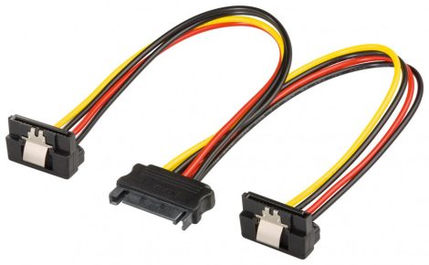 SATA Y tápkábel -> 2 x SATA "L"+clip GOOBAY (95115)
