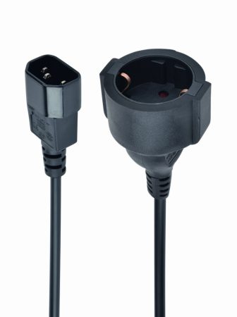 GEMBIRD Hálózati tápkábel adapter szünetmenteshez C14 dugó + földelt aljzat 15 cm kábel PC-SFC14M-01