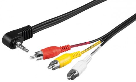 Audio kábel 3,5mm jack/3RCA 1,5m audio+video TRS kábel GOOBAY (50209)