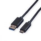USB 3.1 kábel C/M - A/M 3.0, fekete, 1m ROLINE (11.02.9011)