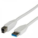 USB 3.0 kábel A-B 1,8m bézs szín (S-3002)