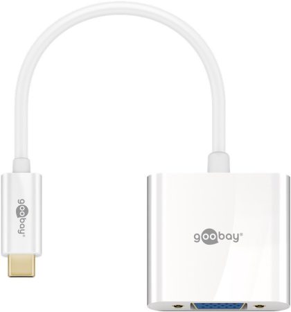 USB 3.1 - VGA F adapter kábel 20 cm fehér GOOBAY (66260)