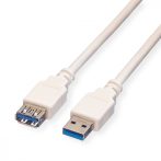   USB 3.0 hosszabbító kábel A-A 1,8m fehér VALUE (11.99.8978)
