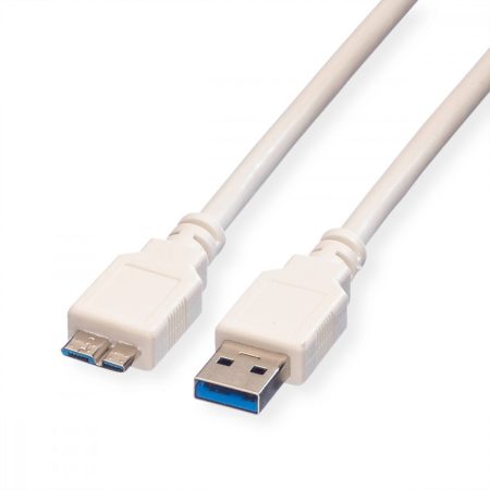 USB 3.0 kábel A- Micro B M 2m fehér VALUE (11.99.8875)
