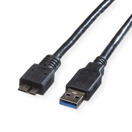 USB 3.0 kábel A-MicroB M/M 2m fekete ROLINE (11.02.8875)