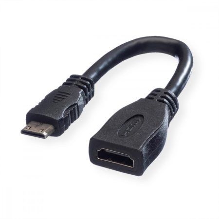 HDMI adapter HDMI 19pin F/miniHDMI 19pin M kábel 15 cm VALUE (11.99.5586)