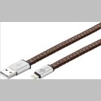   Apple Lightning 8 pin kábel  alumínium+ bőrrel befont 1m GOOBAY (44183)