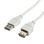 USB hosszabbító kábel A-A 2.0 0,8m bézs (S-3111)
