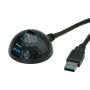   USB 3.0 hosszabbító kábel "DOME" mágneses A-A 1,5m fekete VALUE (11.99.8999)