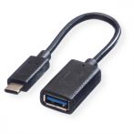   USB 3.1 kábel C/M - A/F 3.0 OTG, fekete 15 cm VALUE (11.99.9030)