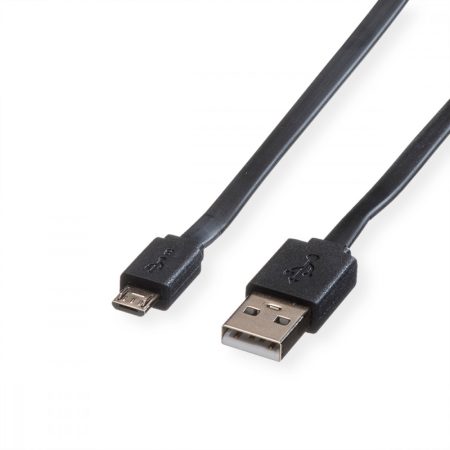 USB kábel A- micro B 2.0 PVC fekete 1 m Roline (11.02.8760)