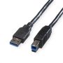 USB 3.0 kábel A-B 0,8m fekete ROLINE (11.02.8869)