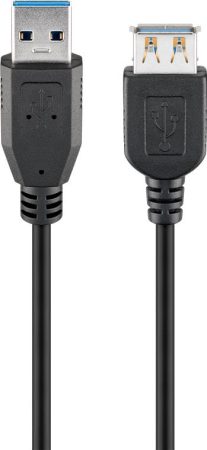 USB 3.0 hosszabbító kábel A-A 1,8m fekete GOOBAY (93998)