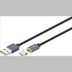   USB 3.1 kábel C/M - A/M 2.0 mágnes csatlakozós kábel 1,2m GOOBAY (59039)