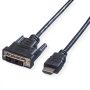 VALUE DVI kábel, DVI-HDMI, M/M, 1m (11.99.5519)