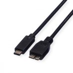   USB 3.1 kábel C/M - Micro-B/M 3.0 fekete 1m ROLINE (11.02.9006)