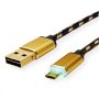 ROLINE GOLD kábel USB,QC20,A-MicroB,M/M,1m (11.02.8319)