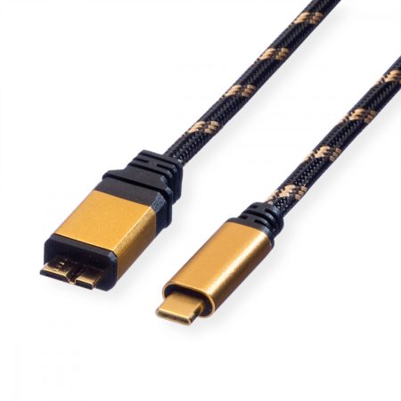 USB 3.1 kábel C/M - Micro-B/M 3.0 fekete 1m ROLINE GOLD (11.02.9026)