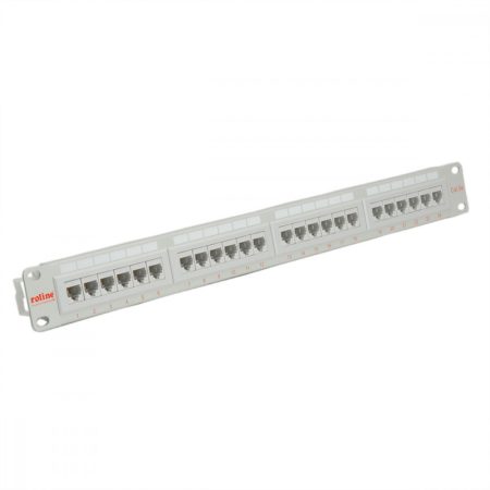 Patch panel 19" Cat5e, 24xUTP, világos szürke ROLINE (26.11.0347)