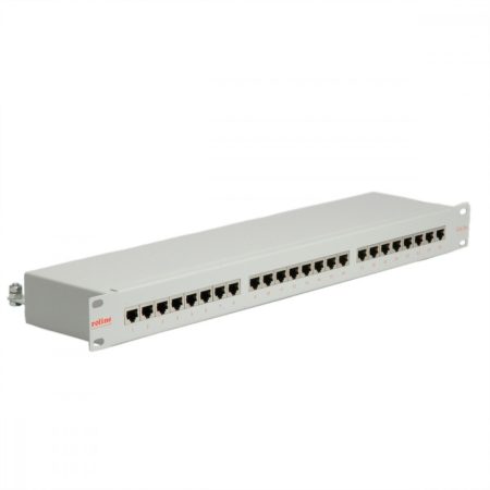 Patch panel 19" Cat5e, 24xSTP, világos szürke ROLINE (26.11.0329)