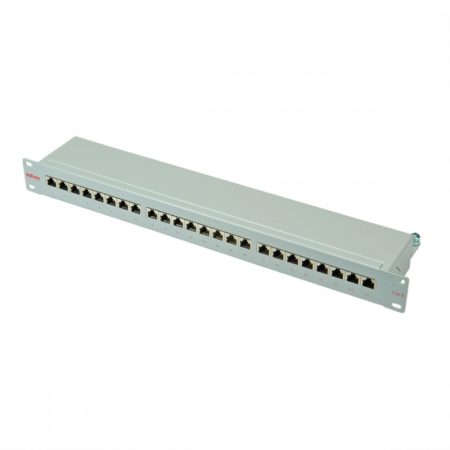 Patch panel 19" Cat6, 24xSTP, világos szürke ROLINE (26.11.0351)