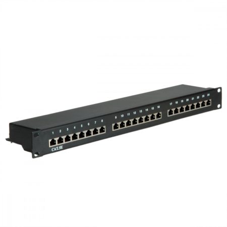 STP CAT.5e patch panel 24 port 110 típus fekete VALUE (26.99.0328)