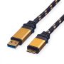   ROLINE GOLD USB 3.0 kábel A- micro B 1,8m Textil (11.02.8878)