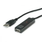USB 2.0 aktív hosszabbító 30m fekete VALUE (12.99.1111)