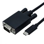   USB 3.1 adapter C/M - VGA M kábel 2m 1920x1200@60Hz, fekete ROLINE (11.04.5821)