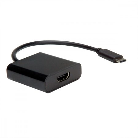 USB 3.1 - HDMI F adapter kábel 20 cm 4K2K@60Hz  fekete VALUE (12.99.3211)